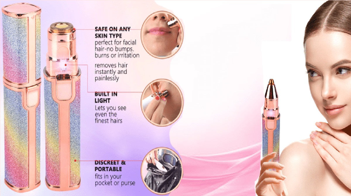 2 in 1 Electric Eyebrow Trimmer & Facial Hair Remover for Women